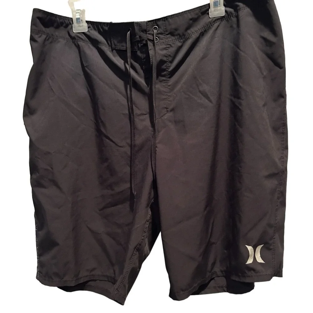 Hurley Phantom Board Shorts 34‎ Men's Black Galaxy Side Stripe Swim Trunks